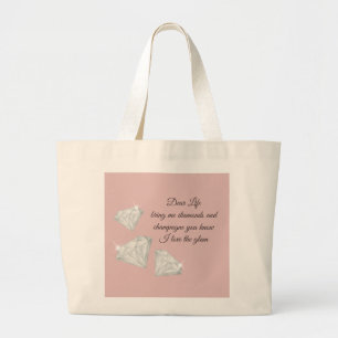 Diamonds & Champagne Zitat – Dear Life Edition Jumbo Stoffbeutel