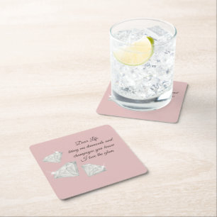 Diamonds & Champagne Zitat – Dear Life Edition Rechteckiger Pappuntersetzer