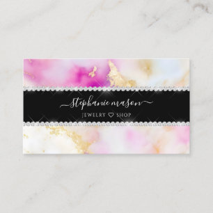 Diamonds Girlande Gold Pink Telefonnummerkarte