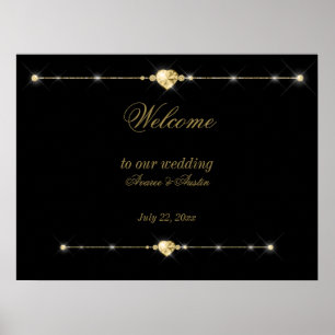 Diamonds Gold and Glitzer Wedding Poster