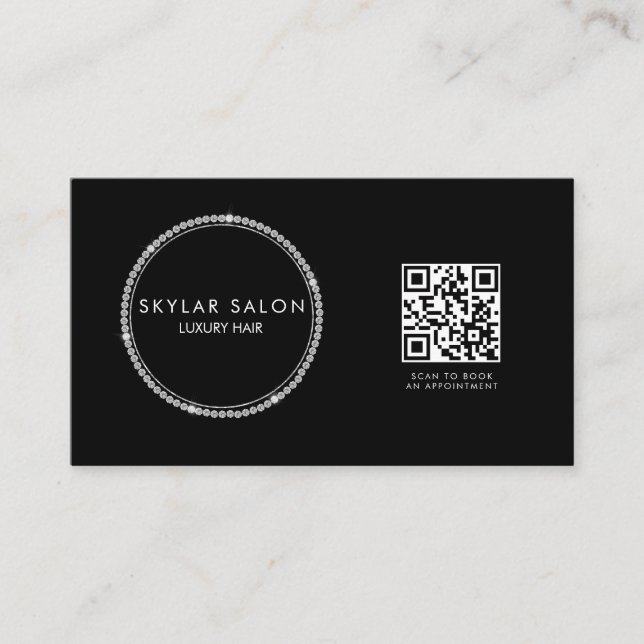 Diamonds Hair Salon Hair Extensions QR Code Visitenkarte (Vorderseite)
