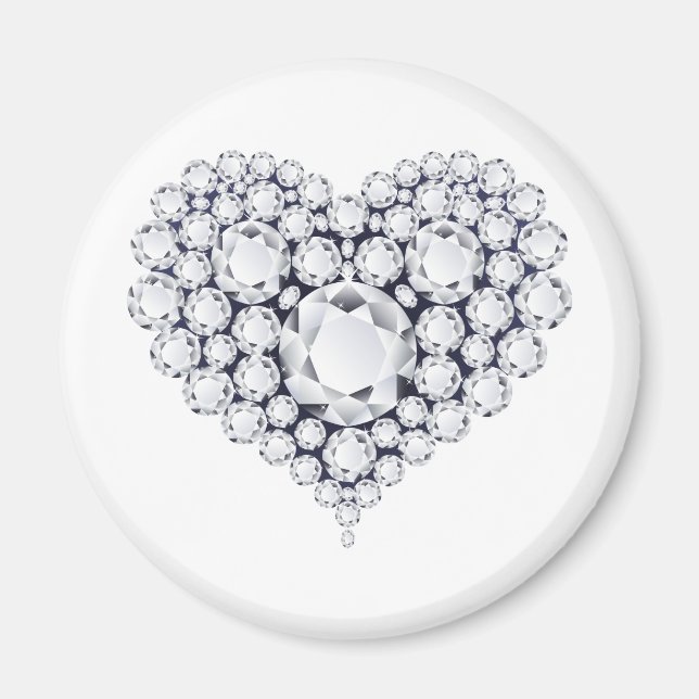 Diamonds Heart Gems Magnet (Vorne)