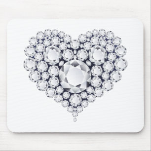 Diamonds Heart Gems Mousepad