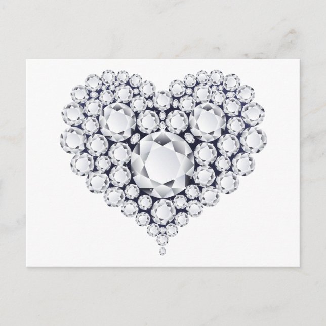 Diamonds Heart Gems Postkarte (Vorderseite)