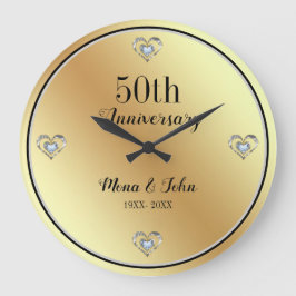 Diamonds Hearts Große Wanduhr