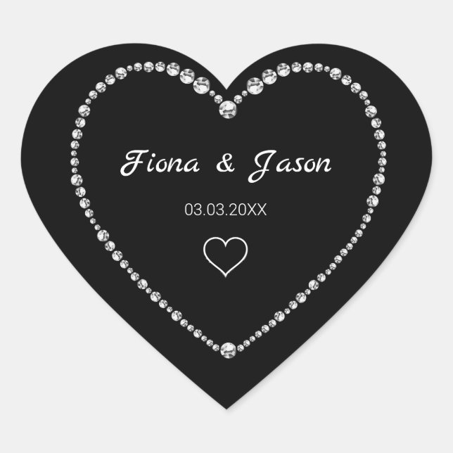 Diamonds Hearts Herz-Aufkleber (Vorderseite)