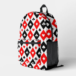 Diamonds Hearts Spades Clubs Playing Cards Muster Bedruckter Rucksack