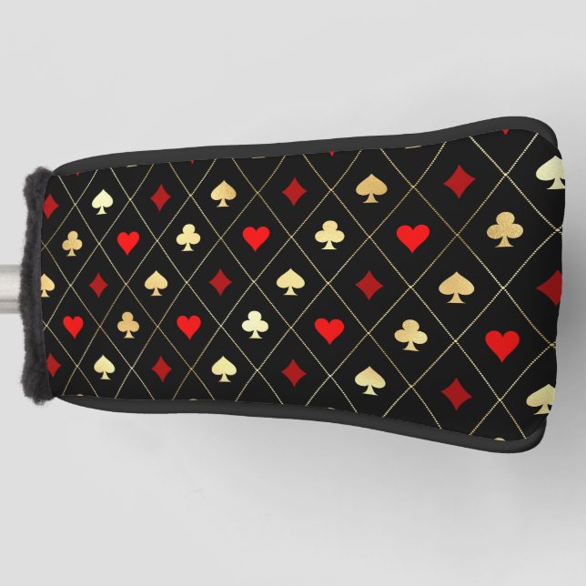 Diamonds Hearts Spades Clubs Playing Cards Muster Golf Headcover (Vorderseite)
