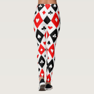 Diamonds Hearts Spades Clubs Playing Cards Muster Leggings