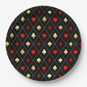 Diamonds Hearts Spades Clubs Playing Cards Muster Pappteller