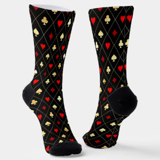 Diamonds Hearts Spades Clubs Playing Cards Muster Socken