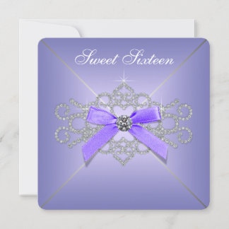 Diamonds Lavender Sweet 16 Geburtstagsparty Einladung