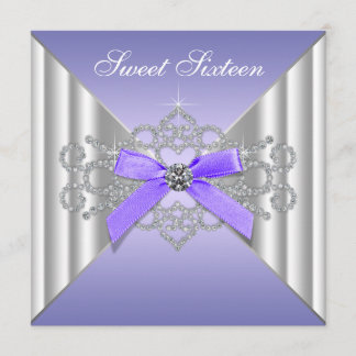 Diamonds Lavender Sweet 16 Geburtstagsparty Einladung
