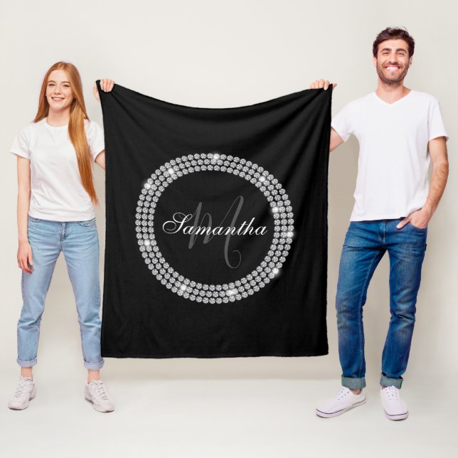 Diamonds Monogram Fleecedecke (Beispiel)