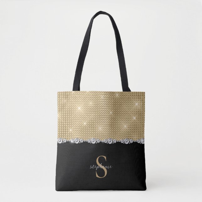 Diamonds Monogram Gold Black Luxury Anspruchsvoll (Vorderseite)