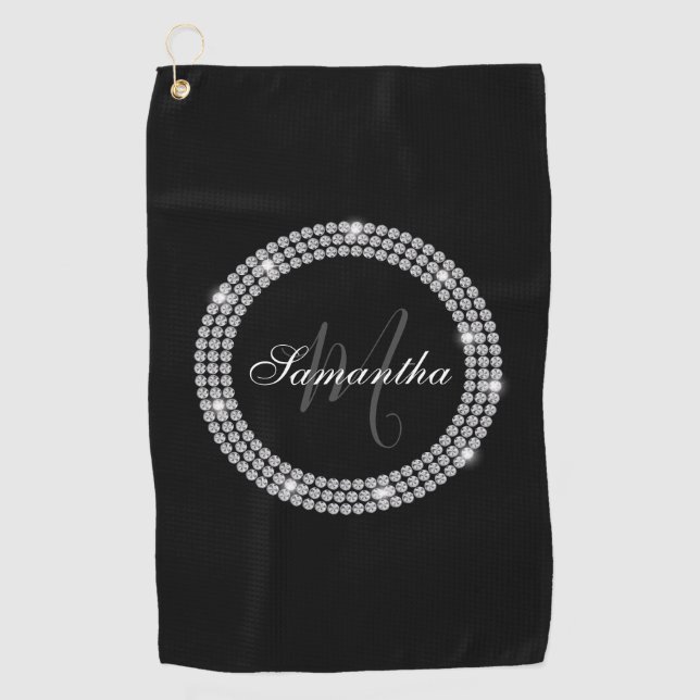 Diamonds Monogram Golfhandtuch (Vorderseite)
