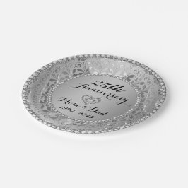 Diamonds & Silver 25th Wedding Anniversary Pappteller