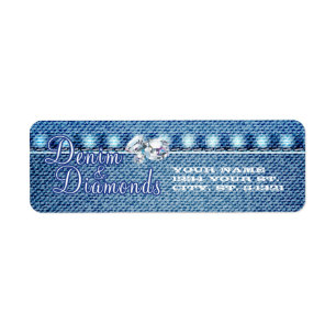 Diamonds und Denim Party Address Labels