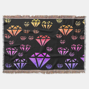 Diamonds Watercolor Muster Throw Blanket Decke