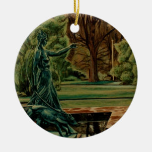 Diana Artemis Skulptur im Garten Keramik Ornament