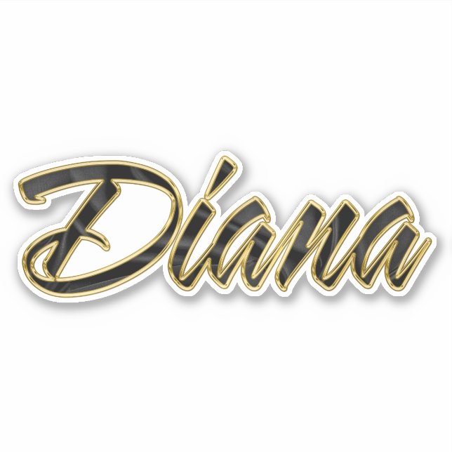 Diana black gold Lettering Aufkleber Sticker (Vorderseite)