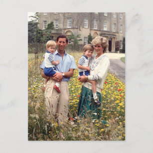 Diana Charles William Harry 1986 Postkarte