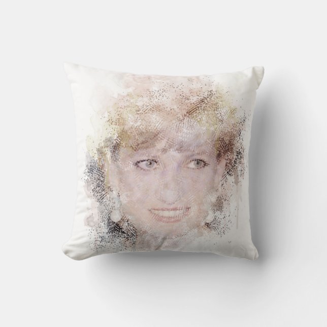 Diana Das Wasserfarbenportrait der Prinzessin Kissen (Vorderseite)