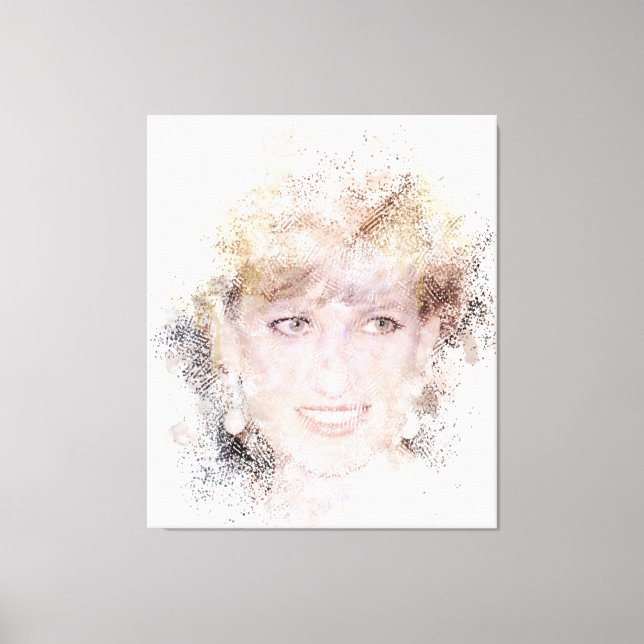 Diana Das Wasserfarbenportrait der Prinzessin Leinwanddruck (Vorderseite)