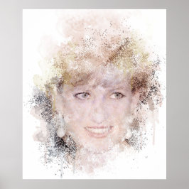 Diana Das Wasserfarbenportrait der Prinzessin Poster