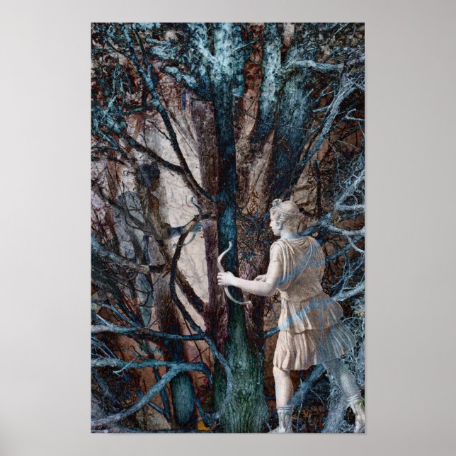 Diana, Göttin der Jagd, in einem Zauberwald Poster (Vorne)