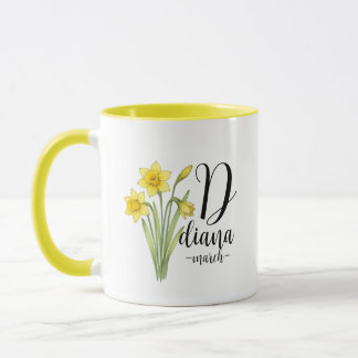 Diana – March Birth Flower Daffodil, Pretty Floral Tasse