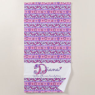 Diana Name Bedeutung Blume Herz rosa Strandtuch