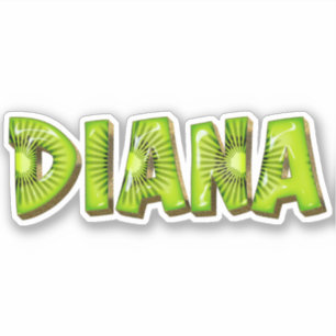 Diana Name Kiwi Design Aufkleber Sticker