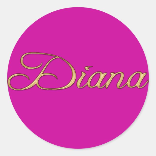 DIANA-Name - Personalisierte Geschenkklammer Runder Aufkleber (Vorderseite)