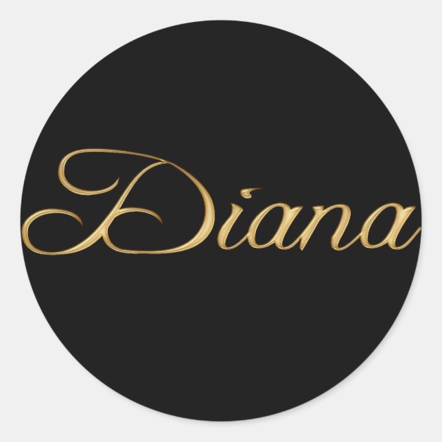 DIANA-Name - Personalisierte Geschenkklammer Runder Aufkleber (Vorderseite)