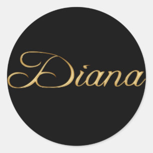 DIANA-Name - Personalisierte Geschenkklammer Runder Aufkleber