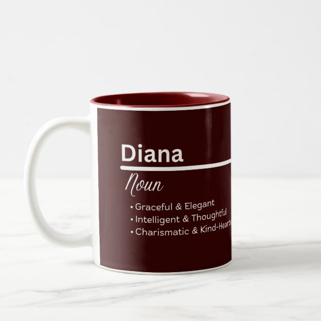 Diana Personalized Name Coffee Mug Zweifarbige Tasse (Links)