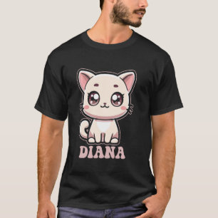 Diana Süße Kitty-Katze-Design für Mädchen namens D T-Shirt