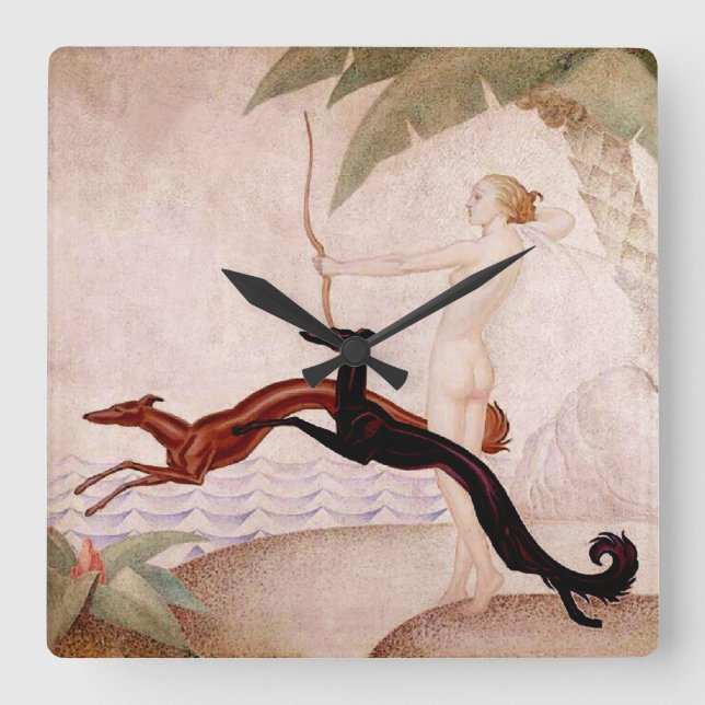 Diana The Huntress Art Déco Uhr (Vorderseite)