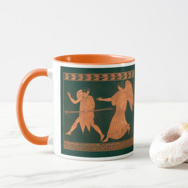 Diana und ein Engel, Vintage römische Mythologie Tasse (Mit Donut)