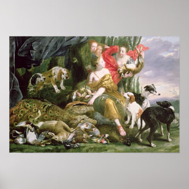 Diana und ihre Handmädchen nach der Jagd Poster (Vorne)
