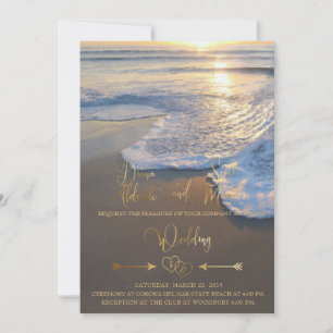 Diana und Scott Draft, Gold Text Einladung