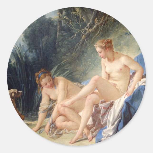 Diana verließ ihr Bad Runder Aufkleber (Vorderseite)