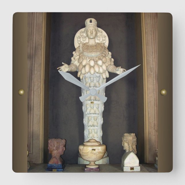 Diana von Ephesus Quadratische Wanduhr (Vorderseite)