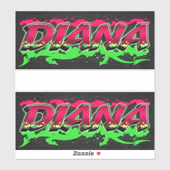 Diana Vorname Name Graffiti Aufkleber Sticker (Blatt)
