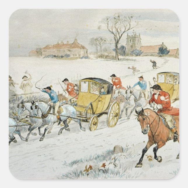 Diana Woods Hochzeit: Rückkehr aus der Kirche Quadratischer Aufkleber (Vorderseite)