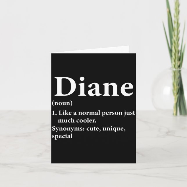 Diane Name Definition Funny D  Karte (Vorderseite)