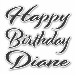Diane Name Vorname black Sticker Geburtstag