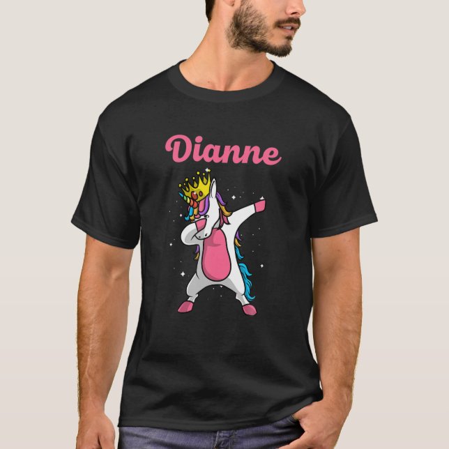 DIANNE Gift Name Personalisiert Geburtstag Dabbing T-Shirt (Vorderseite)