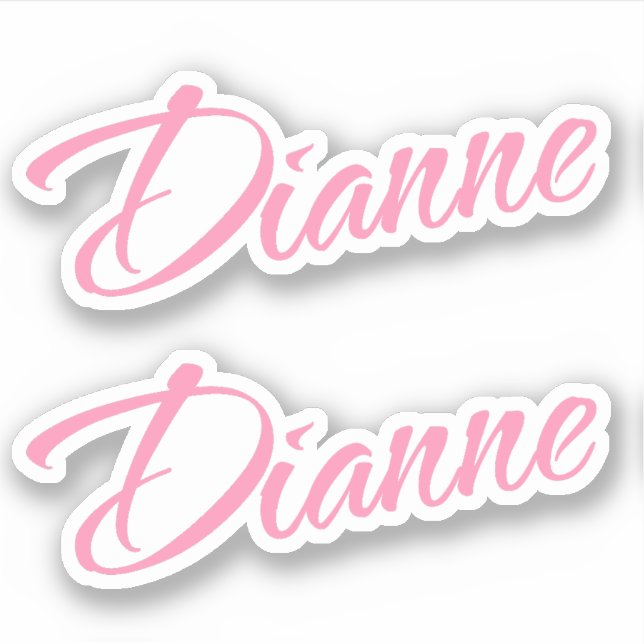 Dianne Name in Pink x2 Aufkleber (Vorderseite)